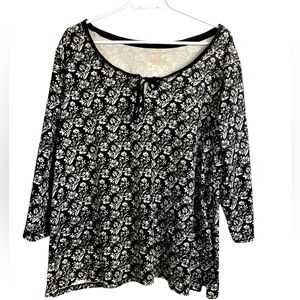 Carroll Reed 100% Cotton Medium Weight Tunic w 3/4 Sleeves Front Tie